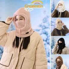 Cachecol Balaclava De Inverno Com Capuz, Toucas Forrada Unissex, Polaina De Pescoço Quente À Prova De Vento