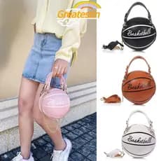 Bolsa De Ombro Feminina De Couro Com Formato Individual Em Formato De Bola De Futebol Basquete
