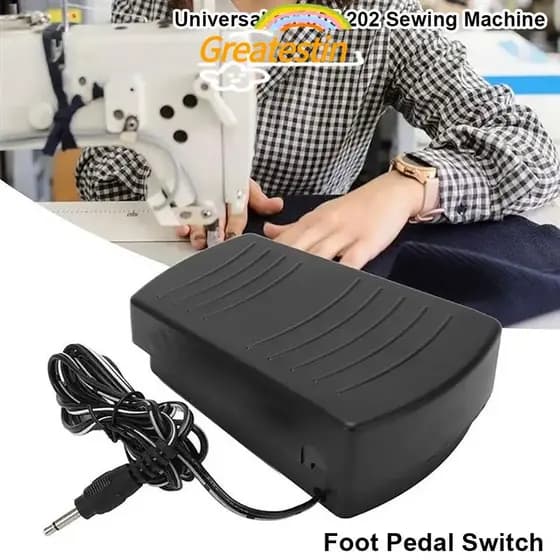 Pedal de Pé Interruptor Universal 202 505 para Máquina de Costura Doméstica - Controle Portátil Durável