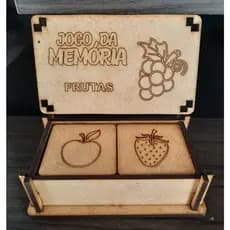 Kit 5 Jogos da Memória Infantil MDF Cru 8 Pares Pedagógico Personalizável