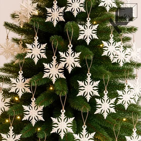 Natal Floco de Neve Kit 10 unidades para Árvore Decoração