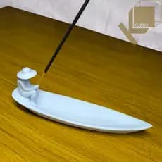 Incensário Pescador no Barco Porta Incenso Decoração Zen Moderno Para decorar seu lar ou Presente