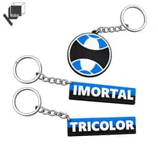 Chaveiro Grêmio Tricolor Kit 3 Peças Estiloso Resistente e Ideal para Torcedor do Imortal