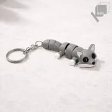Chaveiro Lobo Articulado Mini Animal Flexível Ideal para Mochila e Chaves