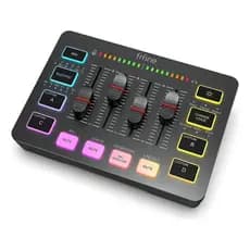 Mesa Áudio 4 Canais Mixer RGB Fifine SC3 Gaming Ampligame