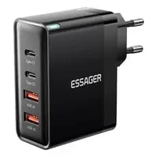 Carregador Turbo Essager 100w GaN 4 em 1 Fast Charge Celular Tablet Notebook