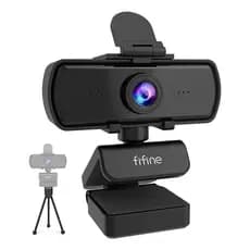 Webcam Fifine K420 2k 1440p USB c/ Tripé e Microfone Embutido