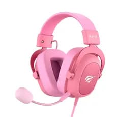 Headset Gamer HAVIT H2002D Driver 53mm Microfone destacável Cancelamento de Ruído Rosa