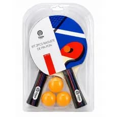 Kit Ping Pong com 2 Raquetes e 3 Bolinhas