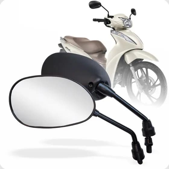 Retrovisor Da Biz 125 Par Espelho Convexa Para Bros Cg Pop