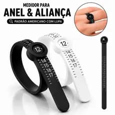 Medidor Para Anel e Aliança Padrão Americano Com LUPA