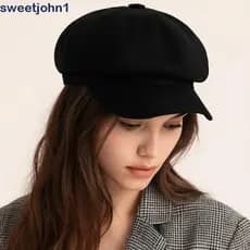 Chapéu De Boinas SWEETJOHN1 , Octogonal De Camurça Quente Estilo Coreano , Boné De Jornaleiro De Cor Sólida Britânico JK