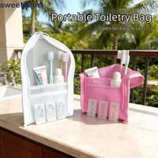SWEETJOHN1 Bolsa De Higiene Para Escova De Dentes , Cosmética De PVC À Prova D'água Com Design Vertical , Fecho Zíper