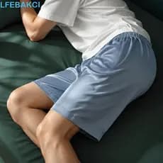 Calças De Dormir Masculinas , Pijama Confortáveis E Respiráveis Ice Slik , Shorts Masculinos Finos De Cintura
