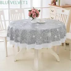 BLUEVELVET1 Toalha De Mesa De Plástico PVC Elegante À Prova D'água Redonda