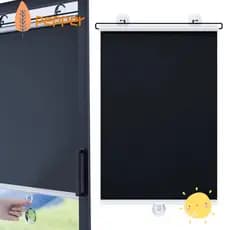 Cortinas De Rolo PEPPER , Persianas Pretas Portáteis , Retráteis Com Ventosa Blackout Para Casa