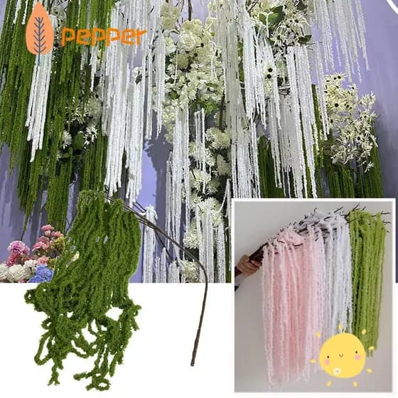 Pimenta Simulada Amaranthus Caudato , Acessórios Ornamento Planta Suspensa Artificial , Fio