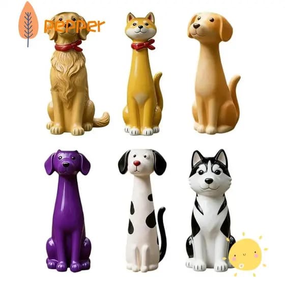 Ornamento De Cachorro PEPPER , Vaso De Flores Feito À Mão Em Forma , Mesa , Estante De Miniatura