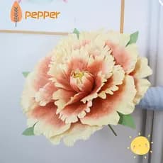 Pimenta PE Peônia Artificial , Flor De Simulação De Seda Ao Ar Livre Casamento Gigante De 50cm
