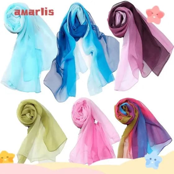 AMARLIS Lenço De Seda Senhora Ar Condicionado Feminino Shawl Hijab Cabelo Chiffon Scarf