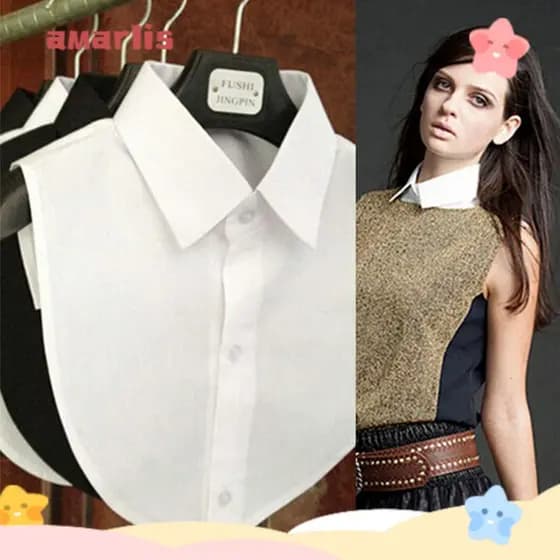 AMARLIS Blusa De Colarinho Falso Acessórios De Roupa Vintage