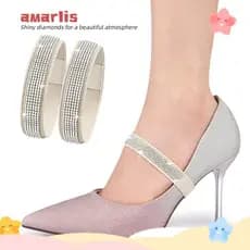 AMARLIS 1 Par De Faixa De Sapatos De Salto Alto Com Strass , Cadarços Femininos Antiderrapantes Para Decoração , Anti-So