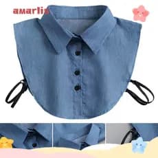 Camisa AMARLIS Gola Falsa Feminina Blusa Clássica De Algodão
