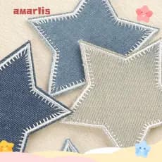 Patches Para Passar A Ferro AMARLIS , Remendos Bordados Em Tecido De Cotovelo Com Apliques De Estrela De Jeans