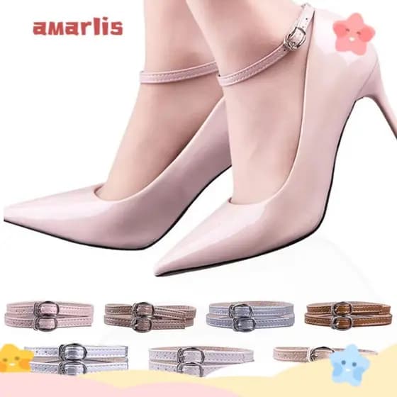AMARLIS 1 Par De Tiras De Sapato Removíveis , Ajustáveis De Couro PU , Cadarço De Salto Alto , Fivela De Metal