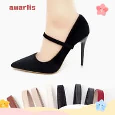 AMARLIS Sapatos Fixos Cinta Cadarços Couro Salto Alto Segurando
