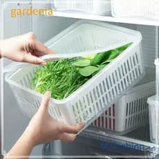 Organizador De Geladeira GARDENIA , Caixa De Armazenamento Portátil De Plástico , Cesta De Drenagem Organizadora De Cozi