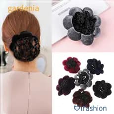 GARDENIA Redes De Cabelo Dança Patinação Renda Velet Edge Moda Feminina Capa De Pão