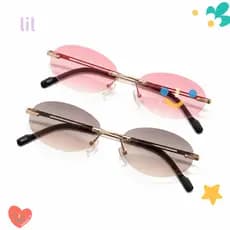 Óculos De Sol Ovais LIL , Com Design Sem Aro Lentes Gradientes Proteção UV400 Para Mulheres E Homens