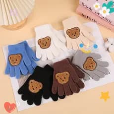 LIL Luvas Infantis , Quentes À Prova De Frio De Urso Fofo De Desenho Animado De Dedo Inteiro Vento Outono Inverno