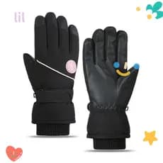 LIL Luvas De Esqui De Snowboard , Pelúcia Femininas Quentes De Inverno À Prova D'água Neve De Vento Com Tela Sensível Ao