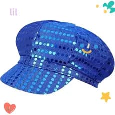 LIL Bling Costume Hat , Glitter Dress Up Boina Newsboy Cap , Lantejoulas Octogonal Performances De Palco