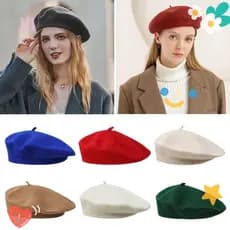 LIL Boinas De Lã De Inverno , Boné Liso De Cor Sólida Quente , Moda Retrô Elegante , Feltro Combinadas Para Mulheres