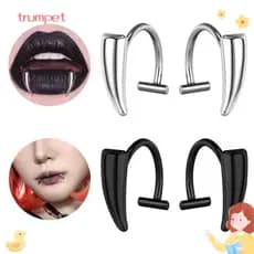 Joias Sem Piercing TONFASHION , Anel Labial Falso Em Forma De Vampiro Fang De Aço Inoxidável ,