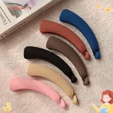 Clipe De Banana De Plástico Trompet , Garras De Cabelo Cruzadas Foscas Elegantes , Suporte De Rabo De Cavalo Simples Par