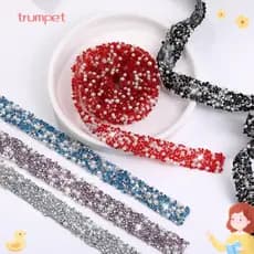 Fita De Broca Com Glitter Trompet , Adesivo De Cristal Brilhante De 1 Jarda Autoadesivo