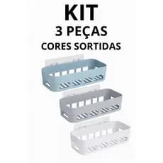 Organizador de parede de plástico com parede não porosa autoadesivo