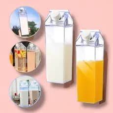 Garrafas 1000ml/500ml De Acrílico Transparente Caixa De Leite Geladeira Leite Suco Bebidas Água Chá