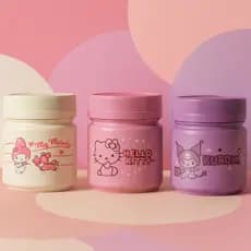 Kit Potes de Mantimentos Plástico Decorado Hello Kitty