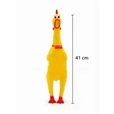 Galinha Frango Borracha Mordedor Cachorro com Barulho M 31cm G 41Cm Brinquedo Cachorro Pet
