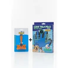 Kit Luva Tira Pelos Nano + Escova Tira Pelo para Cães e Gatos Napi – Remove Pelos Soltos, Massageia e Pode Usar no Banho