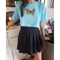 Top Feminino Cropped Croped Blusa Feminina Borboleta Camiseta Personalizada Feminina Blusa Feminina Estilosa