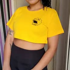 Cropped Croped Blusa Feminina Lisa Simpson Chapada Unissex Tecido Algodão Blusa Feminina Estilosa