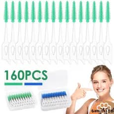 160Pcs Escova Interdental Palito De Dente Silicone Macio Ferramenta De Limpeza Dental Reutilizável SHOPSKC7220