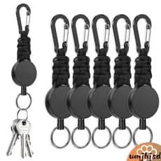 6 Pçs Mosquetão Extensível Chaveiro Resistente Retrátil Titular Do Crachá Para Ao Ar Livre SHOPSKC6737