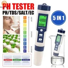 Testador De Qualidade Da Água Digital Medidor De PH EC TDS Salinidade Temp 5 Em 1 Caneta SHOPSKC4477